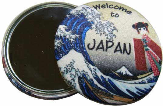 高品質日本製の缶ミラー布タイプ 缶バッチ 夢