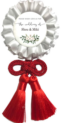 タッセル付きロゼットホワイトサンプル