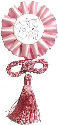 タッセル付きロゼットライトピンクサンプル